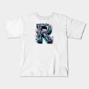 Letter R design graffity style Kids T-Shirt